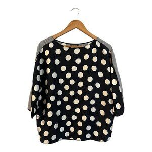 Les Copains Polka Dot Silk Top Blouse Size 46